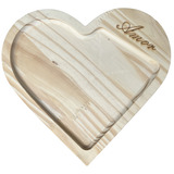 Petisqueira Coração Em Madeira Pinus Personalizada - Amor