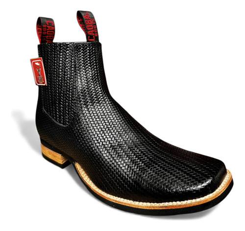 Botin Vaquero Chato Caoba Boots Charro Piel Res Trabajo | Envío gratis