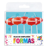 Party Store- Velas Formas Set Pelota De Rugby X 5 Cumpleaños