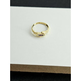 Anillo De Oro Amarillo 14k Zirconias Y Zafiro .513