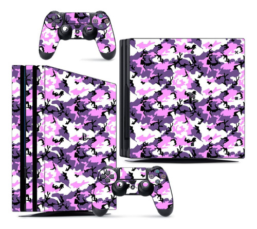 Skin Ps4 Pro Compatível Playstation Camo Purple Roxo