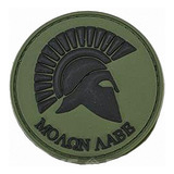 Parche Táctico Moral Spartan Molon Labe Verde Pvc 