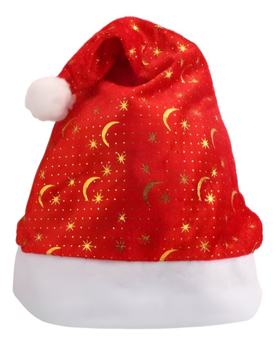 3 Gorros Navideños Luna Estrella Rojo Dorado