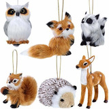 Ornamento Willbond 6 Piezas Animales De Peluche Ornamento Wo