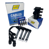 Kit Bujias + Cables + Bobina Chevrolet Agile Cobalt 5 Pines