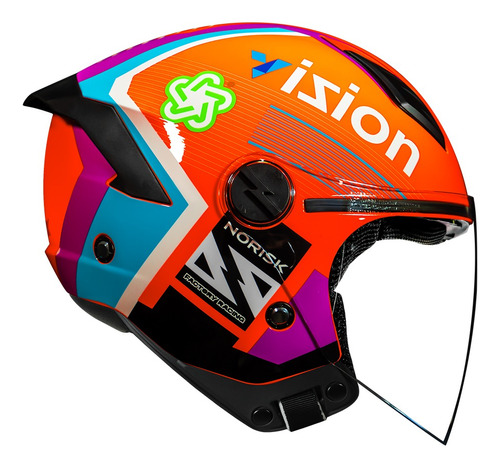 Capacete Norisk Neo Vizion Laranja Azul