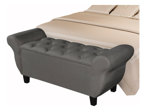 Recamier Baú Sapateira Closet Ana 150 Cm Puff Cama Casal