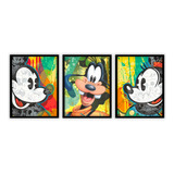 Set De 3 Cuadros Mickey , Minnie  30x40