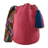 Mochila Wayuu Lisa Unicolor Guayaba Original