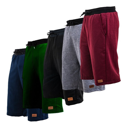 Kit 5 Bermudas Shorts Moletom Masculina Academia By Zaroc