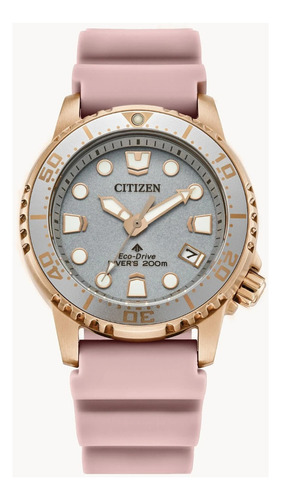 Citizen Promaster Dive Marine Pink Eo2023-00a Color De La Correa Rosa Color Del Bisel Oro Color Del Fondo Gris