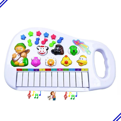Teclado Infantil Musical Educativo Som De Animais Fazenda