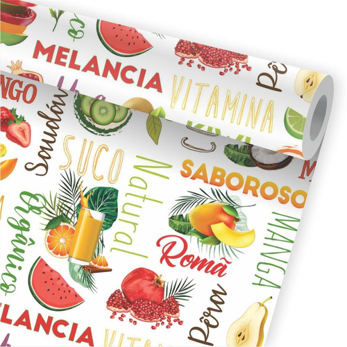 Papel De Parede Hortifruti Cozinha Frutas Frutaria Suco A502