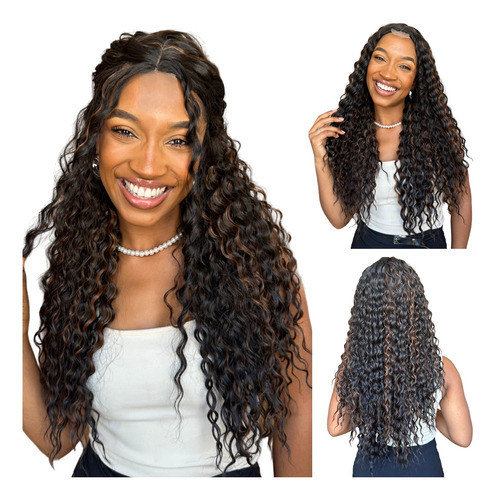 Peruca Lace Wig Cacheada 70cm +naturalidade Fibra Premium