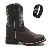 Botina Feminina Infantil Rhl Bota Country Rodeio Couro 