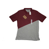 Weatherproof Vintage Playera Polo Rojo Con Gris Algodon