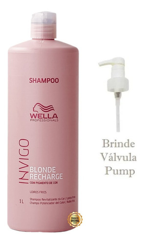 Shampoo Wella Matizador Blonde Recharge 1litro + Brinde