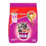 Alimento Whiskas Para Gato Sabor Carne En Bolsa De 1.4kg