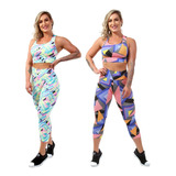 2 Conjunto Legging Corsário Capri E Top Roupas Para Academia