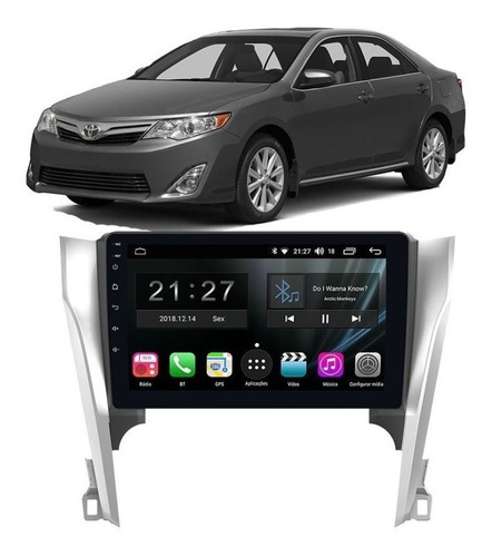 Central Multimídia Android Toyota Camry 2013-2014 4+64gb