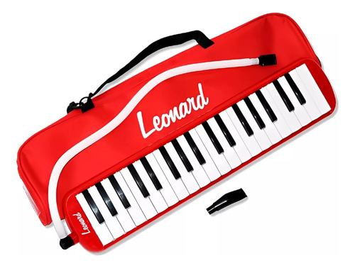 Melodica Leonard M32ard Piano 32 Notas Con Funda- Color Rojo