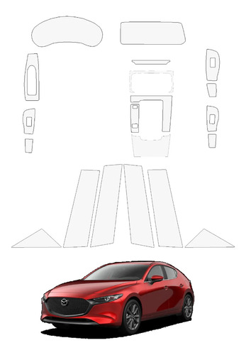 Kit Interior Ppf + Postes Puerta Mazda 3 Hatchback 2024 2025