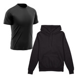 Kit Camiseta  Academia Treino + Moletom Com Capuz Masculino