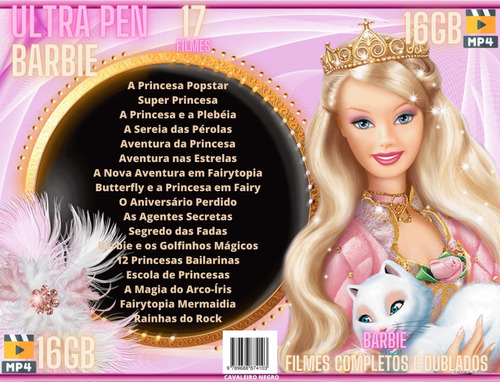Coletânea 17 Desenhos Barbie 16gb