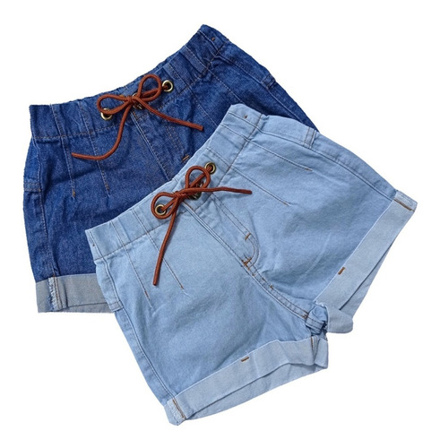 Kit 2 Shorts Jeans Infantil Feminino Blogueirinha 2 A 16