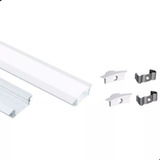 Perfil De Led Embutir Slim Aluminio 2m Para Gesso Trilho Led