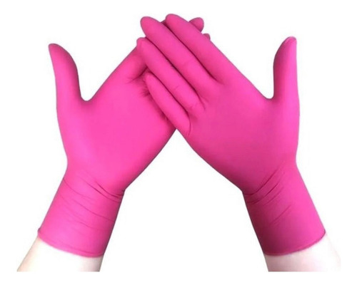 Guantes De Nitrilo Rosado Pink 100 Unidades (50 Pares)