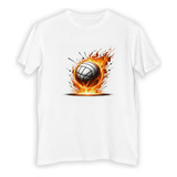 Remera Niño Pelota Voley Llamas Fuego Deporte M3