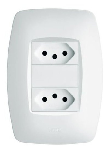 Tomada Dupla Fame Elegance 2p+t 20a Com Placa 4x2 Branca Cor Branco