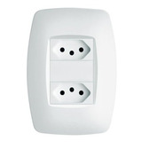 Tomada Dupla Fame Elegance 2p+t 20a Com Placa 4x2 Branca Cor Branco