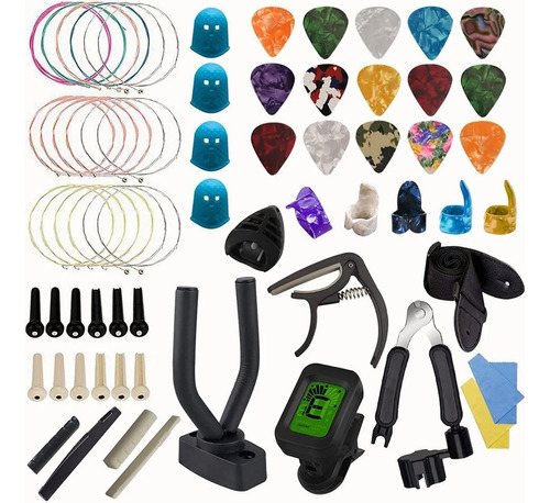 Kit De Accesorios Para Guitarra Acustica Cuerdas 66 Unidades