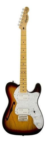 Guitarra Eléctrica Squier By Fender Vintage Modified '72 Telecaster Thinline De Fresno 3-color Sunburst Poliuretano Brillante Con Diapasón De Arce