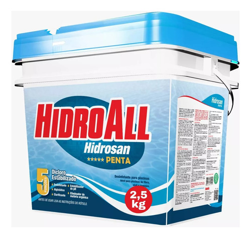 Cloro Granulado Hidrosan Penta 5 Em 1 Hidroall 2.5kg