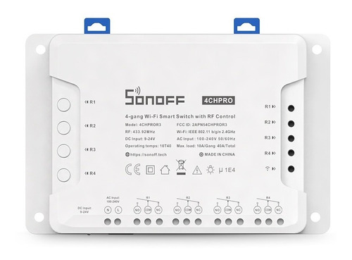 Sonoff 4ch Pro R3 4 Canales Pulso- Contacto Seco - Wifi Rele