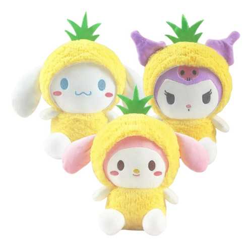 Peluche De Sanrio Paquete De 3 Kuromi Melody Y Cinnamoroll