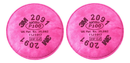 3m Filtro De Partículas 2091, P100, Rosa