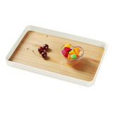 Bandeja De Servir De Melamina Con Grano De Madera 31x19 Cm