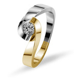 Anillo De Compromiso Amelie Joyas 14k 10 Ptos Diamante Nat