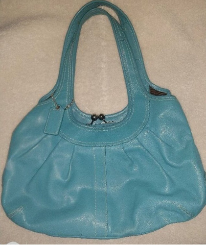 Bolso De Piel Coach Vintage Azul 