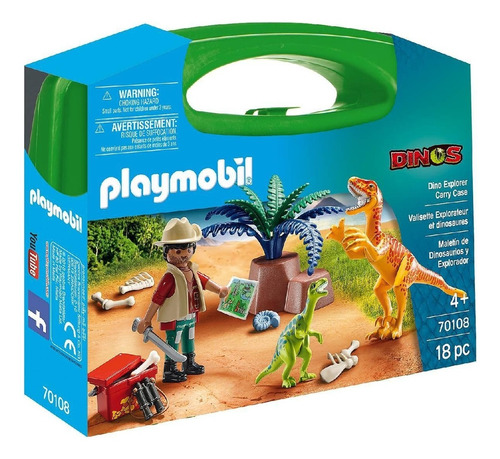 Playmobil Maletin Dinosaurios 70108 Dinos 18 Pc Ink Educando