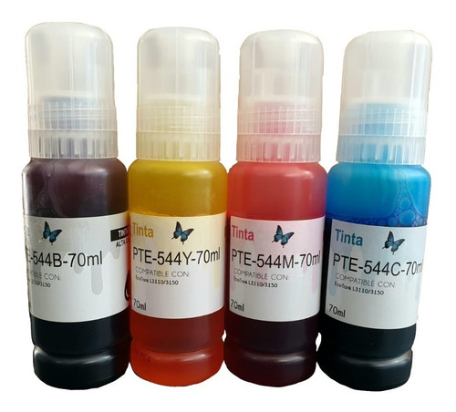 Kit 4 Tinta Compatible Epson 544 L1110 L3110 L3150 T544