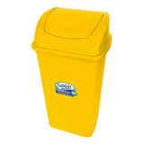 Bote De Basura 80l Tapa Balancín Frontal Color Amarillo