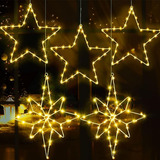 5 Luces De Estrella De Navidad Para Ventana Silueta Iluminad