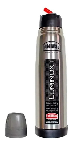 Termo Acero Inoxidable Lumilagro Luminox Bala 1 Lt Café Mate