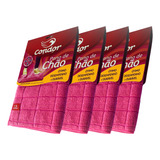 Pano De Chão Microfibra Grande 70x50cm Rosa Kit C/ 4 Panos