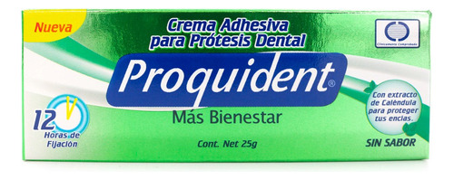 Crema Adhesiva Para Protesis Proquident X 25 G Sin Sabor